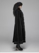 Gothic Style Luxury Cashmere Material Exquisite Embroidery Applique Cross Straps Elegant Black Cape Coat