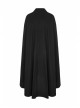 Gothic Style Unique Dark Pattern Woven Fabric Metal Button Decoration Irregular Hem Handsome Black Long Cloak