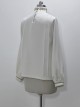 Versatile Chinese Tibetan Ethnic Style Elements Vintage Standing Collar Long Sleeves Ouji Fashion White Shirt