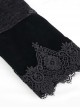 Gothic Style Simple Woven Front Center Lace Webbing Snap Button Detachable Plush Decoration Black Vintage Men's Coat
