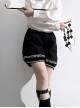 Chinese Tibetan Folk Style Lucky Cloud Pattern Versatile Cool Juvenile Ouji Fashion Black Short Pants