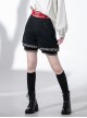 Chinese Tibetan Folk Style Lucky Cloud Pattern Versatile Cool Juvenile Ouji Fashion Black Short Pants