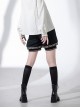 Chinese Tibetan Folk Style Lucky Cloud Pattern Versatile Cool Juvenile Ouji Fashion Black Short Pants