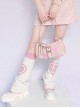 Japanese Style Kawaii Y2K Cute Cross Heart Pattern Sweet Lolita Versatile Knit Leg Sleeves