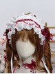 Dark Fairy Tale Gorgeous Wine White Lace Blood Beads Mesh Yarn Ribbon Bowknot Gothic Lolita Headband