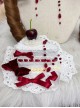 Simulated Handmade Blood Beads Cheerilee Ribbon Bowknot Triangle Cake Headdress Gothic Lolita Hat