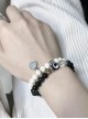 Neo-Chinese Style Vintage Alloy Yin Yang Bagua Tai Chi Diagram Black White Gradient Glass Beads Classic Lolita Bracelet