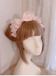 Princess Style Plaid Shiny Mesh Yarn Bowknot Lace Embroidery Pearl Sweet Lolita Headband KC