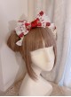 Princess Style Plaid Shiny Mesh Yarn Bowknot Lace Embroidery Pearl Sweet Lolita Headband KC