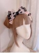 Princess Style Plaid Shiny Mesh Yarn Bowknot Lace Embroidery Pearl Sweet Lolita Headband KC