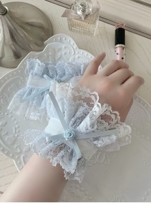 Dreamy Princess Style Cute Ribbon Bowknot Rose Lace Sweet Lolita Cuff Wrist Band