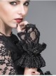 Gothic Style Sexy Lace Mesh Back Metal Skull Butterfly Buckle Decorated Black Rose Gloves