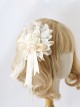 Rose Apricot Ruffle Round Lace Pearl Elegant Gorgeous Classic Lolita Hanamaru Dual-Purpose Versatile Hairpin Brooch