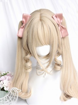 Magic Box Roll Series Retro Cute Roman Curl Sideburns Cute Double Ponytail Sweet Lolita Wig