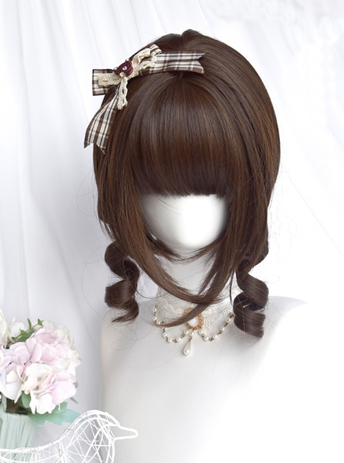 Magic Box Roll Series Retro Cute Roman Curl Sideburns Cute Double Ponytail Sweet Lolita Wig