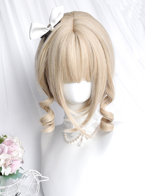 Magic Box Roll Series Retro Cute Roman Curl Sideburns Cute Double Ponytail Sweet Lolita Wig