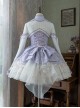 Chinoiserie Lace Ruffle Mesh Yarn Heart Stripes Purple Classic Lolita Long Sleeves Coat Suspender Dress Set