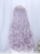 Cute Taro Light Purple Quadratic Element Long Curly Hairstyle Elegant Flat Bangs Sweet Lolita Full Head Wig