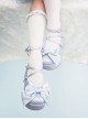 Ribbon Doll Series Satin Cute Large Bowknot Cross Straps Sweet Lolita Retro Muffin Thick Bottom Shoes