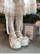 Ribbon Doll Series Satin Cute Large Bowknot Cross Straps Sweet Lolita Retro Muffin Thick Bottom Shoes