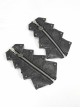 Punk Style Handsome Armor Shape Edge Metal Rivet Decoration Black Adjustable Leather Gloves