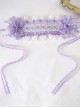 Mood Limited Series Dreamlike Light Purple Plaid Elegant Bowknot Mesh Yarn Lace Ruffles Classic Lolita Hairband