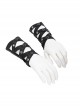 Punk Style Cross Strap Metal Eyelet Decoration Black Adjustable Unisex Leather Gloves