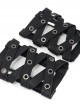 Punk Style Cross Strap Metal Eyelet Decoration Black Adjustable Unisex Leather Gloves