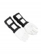 Punk Style Cross Strap Metal Eyelet Decoration Black Adjustable Unisex Leather Gloves