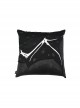 Gothic Style Personality Irregular Crack Imitation Leather Splicing Hole Mesh Black Knitted Detachable Pillow