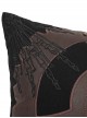 Gothic Style Personality Twill Weave Center Stitching Cracked Leather With Metal Gear Decoration Black And Brown Pillow