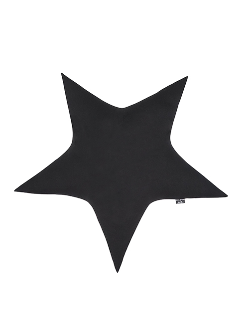 Gothic Style Personality Five Pointed Star Elastic Knitted Devil Sheep Head Black Shiny Pillow