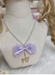 Cloudland Park Series Dreamlike Light Purple Mesh Yarn Bowknot Carousel Sweet Lolita Necklace