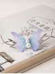 Chinoiserie Elegant Blue Fairy Simulation Pearl Butterfly Long Tassel Crystal Pendant Classic Lolita Hairpins