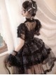 Dark Butterfly Series Gorgeous Gradient Balck Lace Bowknot Ruffles Gothic Lolita Slip Dress Choker Set