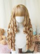 Cute Doll Sense Retro Elegant Flat Bangs Long Roman Curl Sideburns Hair Sweet Lolita Wig