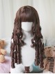 Cute Doll Sense Retro Elegant Flat Bangs Long Roman Curl Sideburns Hair Sweet Lolita Wig