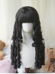 Cute Doll Sense Retro Elegant Flat Bangs Long Roman Curl Sideburns Hair Sweet Lolita Wig