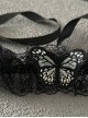 Dark Black Subculture Versatile Lace Butterfly Embroidery Gothic Lolita Choker Sexy Leg Ring