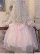 Rose Window Series Court Style Pink Lace Gorgeous Mesh Yarn Bowknot Flower Print Classic Lolita Sleeveless Dress Bonnet Set