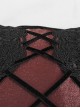 Gothic Style Gorgeous Woven Fabric Cross Stitch Flower Decoration In The Middle Black Rope Lace Removable Pillow