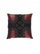 Gothic Style Gorgeous Woven Fabric Cross Stitch Flower Decoration In The Middle Red Rope Lace Removable Pillow