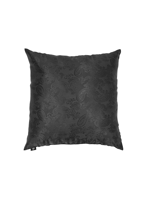 Gothic Style Simple Pattern Print Satin Black Shiny Woven Down Cotton Pillow