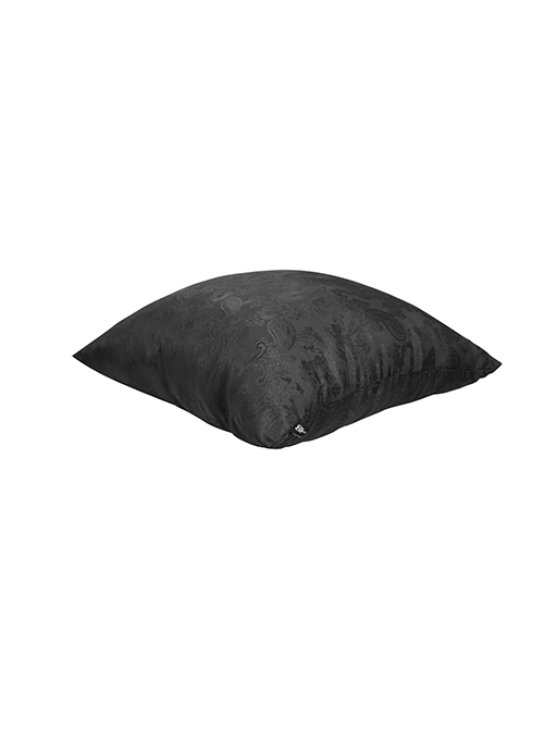 Gothic Style Simple Pattern Print Satin Black Shiny Woven Down Cotton Pillow