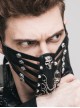 Punk Style Personality Hollow Leather Splicing Skull Metal Chain Black Handsome Mask