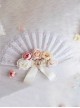 Gorgeous Palace Style Retro Simulation Stereo Flower Bowknot Pearl Tea Party Classic Lolita Fan