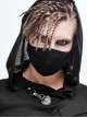 Punk Style Elastic Spider Web Pattern Fabric Black Simple Knit Adjustable Ear Hook Mask