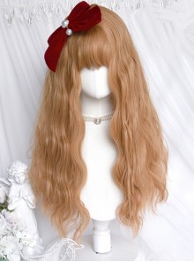 Gingerbread Loli Series Cute Doll Feeling Golden Honey Chestnut Brown Wool Long Curls Christmas Sweet Lolita Wig