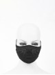 Punk Style Simple Stretch Knitted Lined Mesh Fabric Front Wing Three Dimensional Printing Black Adjustable Mask