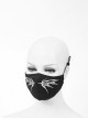 Punk Style Simple Stretch Knitted Lined Mesh Fabric Front Wing White Three Dimensional Print Black Adjustable Mask